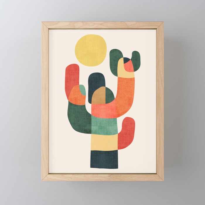 Cactus in the desert Mini Art Print Gallery Image 1