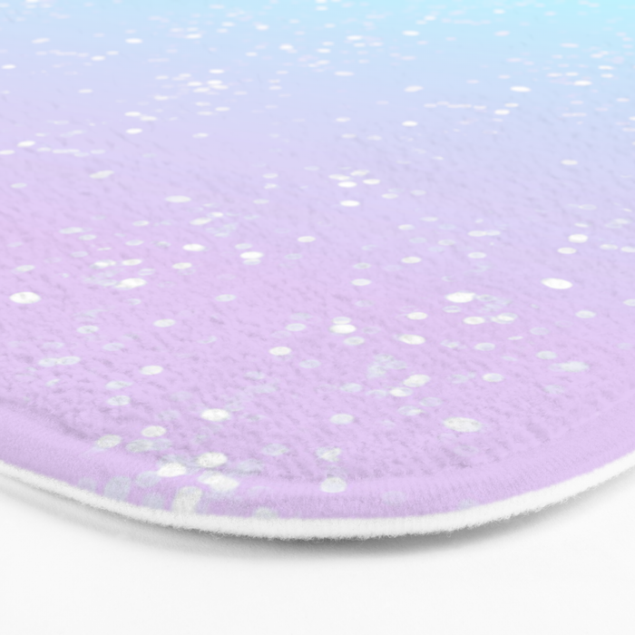 turquoise and lavender pastel bokeh effect ombre gradient Bath Mat Gallery Image 3