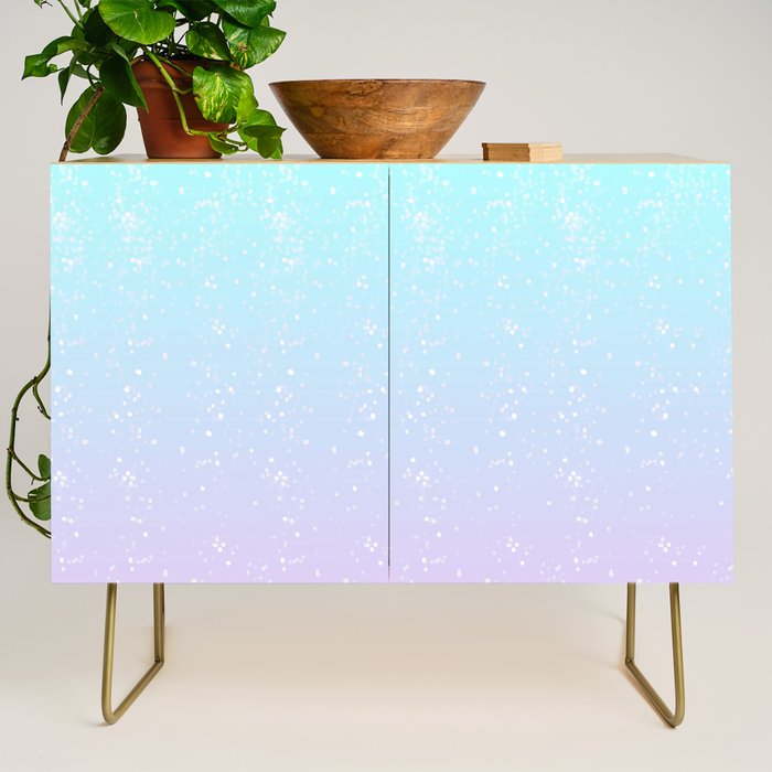 turquoise and lavender pastel bokeh effect ombre gradient Credenza Gallery Image 1