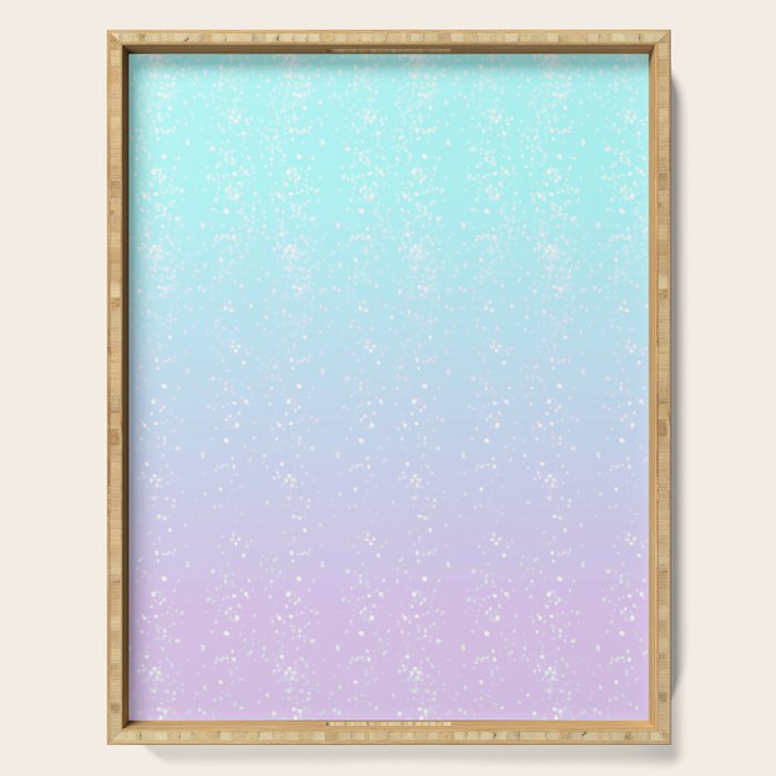 turquoise and lavender pastel bokeh effect ombre gradient Serving Tray Gallery Image 1