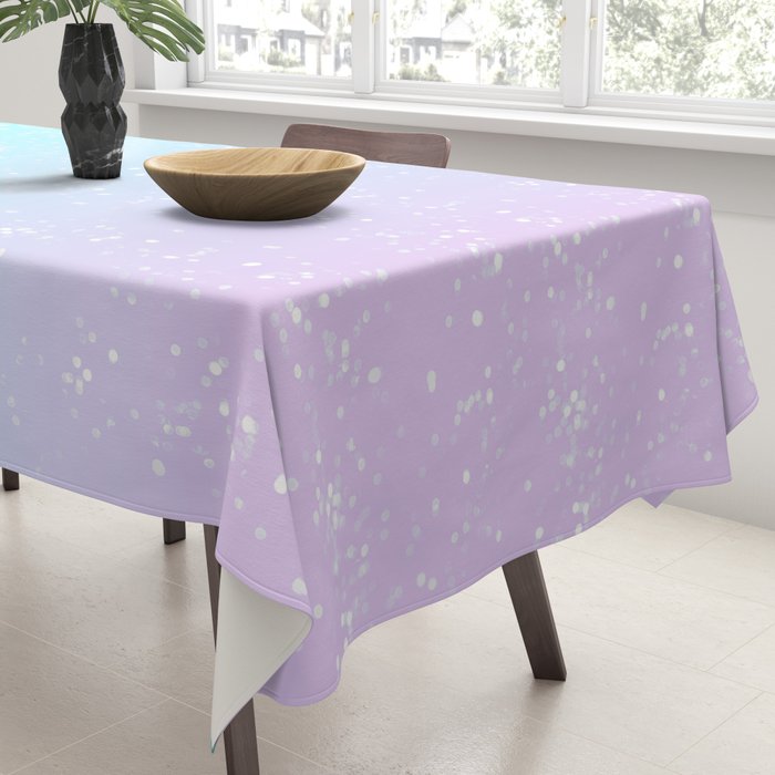 turquoise and lavender pastel bokeh effect ombre gradient Tablecloth Gallery Image 3