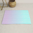 turquoise and lavender pastel bokeh effect ombre gradient Rug Gallery Image 1