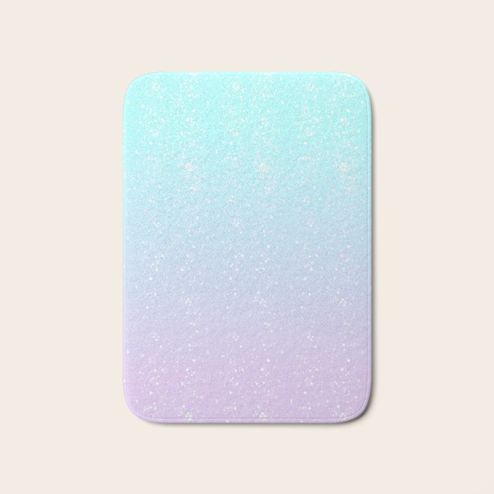 turquoise and lavender pastel bokeh effect ombre gradient Bath Mat Gallery Image 1