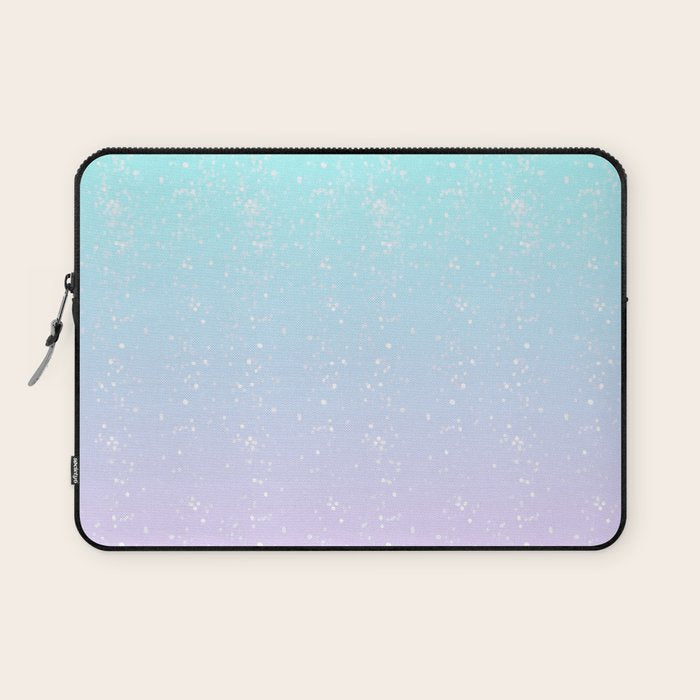 Turquoise And Lavender Pastel Bokeh Effect Ombre Gradient Laptop Sleeve