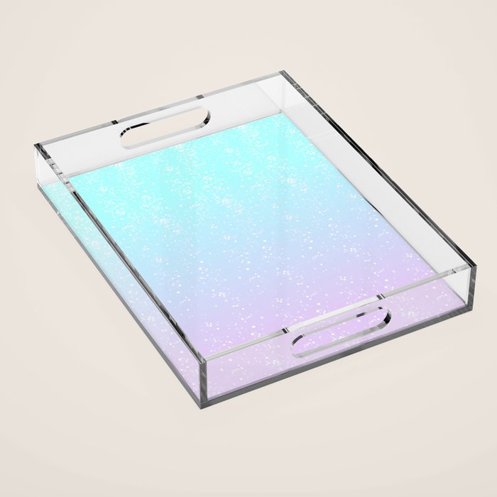 turquoise and lavender pastel bokeh effect ombre gradient Acrylic Tray Gallery Image 1
