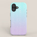 turquoise and lavender pastel bokeh effect ombre gradient iPhone Case Gallery Image 1