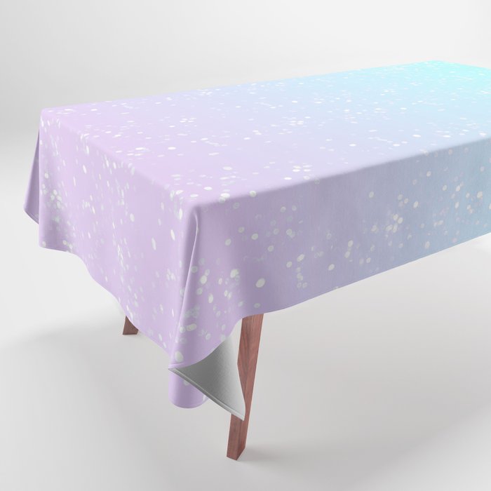turquoise and lavender pastel bokeh effect ombre gradient Tablecloth Gallery Image 1