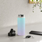 turquoise and lavender pastel bokeh effect ombre gradient Water Bottle Gallery Image 4