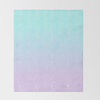 turquoise and lavender pastel bokeh effect ombre gradient Throw Blanket Gallery Image 2