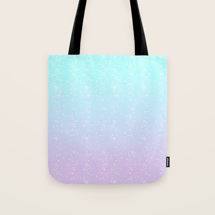 turquoise and lavender pastel bokeh effect ombre gradient Tote Bag Gallery Image 1
