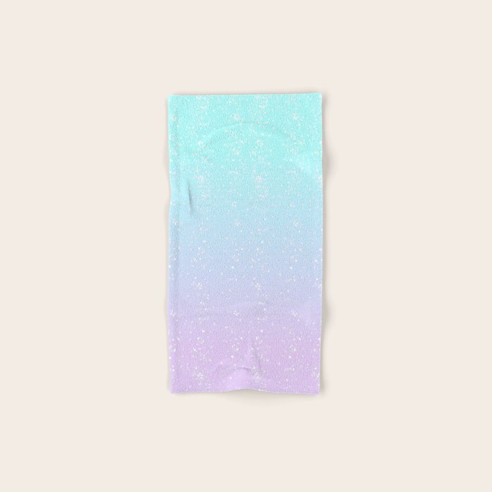 turquoise and lavender pastel bokeh effect ombre gradient Bath Towel Gallery Image 1