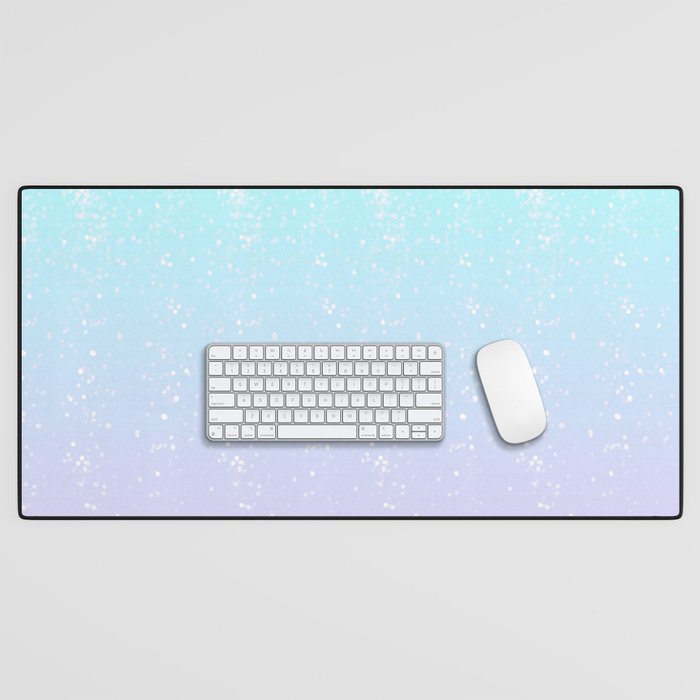 turquoise and lavender pastel bokeh effect ombre gradient Desk Mat Gallery Image 1