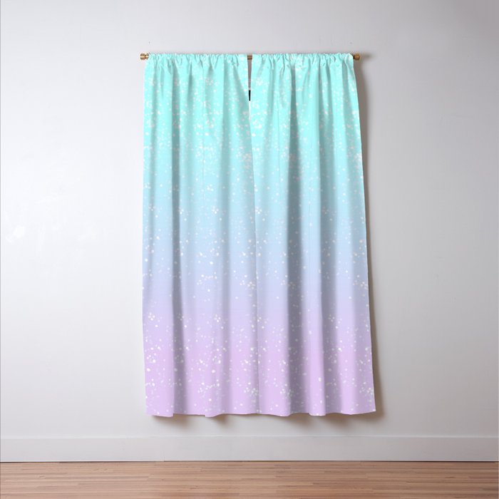 turquoise and lavender pastel bokeh effect ombre gradient Window Curtain Gallery Image 3