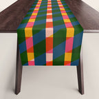 Retro Colorful Plaid Pattern Table Runner Gallery Image 1