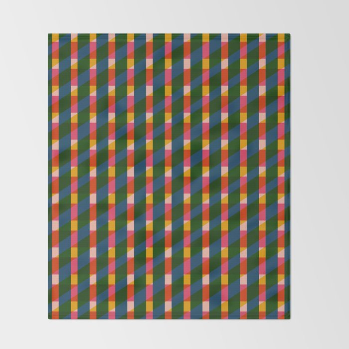 Retro Colorful Plaid Pattern Throw Blanket Gallery Image 2