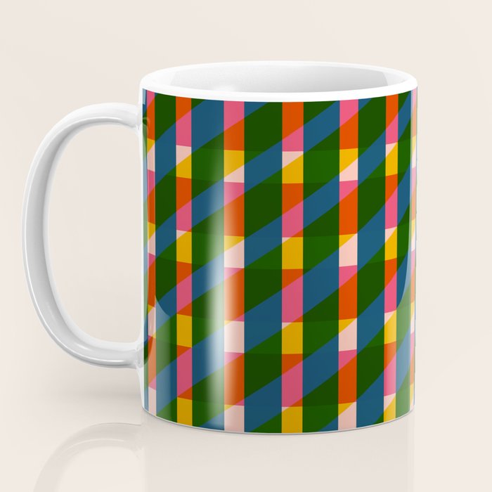 Retro Colorful Plaid Pattern Coffee Mug Gallery Image 3