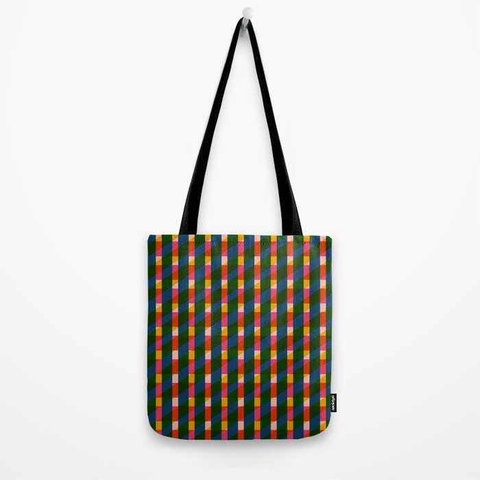 Retro Colorful Plaid Pattern Tote Bag Gallery Image 2