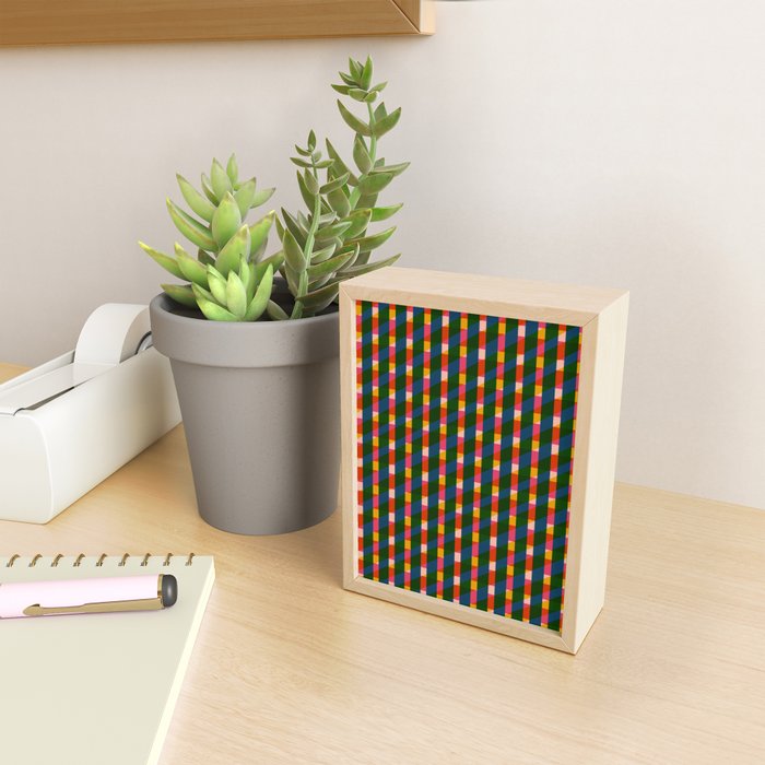 Retro Colorful Plaid Pattern Mini Art Print Gallery Image 2