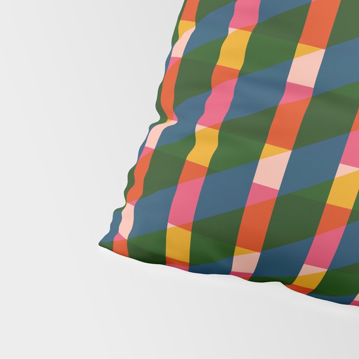 Retro Colorful Plaid Pattern Pillow Sham Gallery Image 4