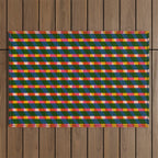 Retro Colorful Plaid Pattern Outdoor Rug Gallery Image 1