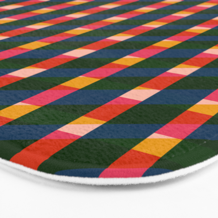Retro Colorful Plaid Pattern Bath Mat Gallery Image 3
