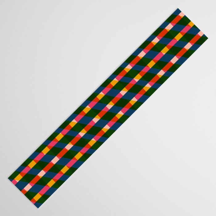 Retro Colorful Plaid Pattern Table Runner Gallery Image 3