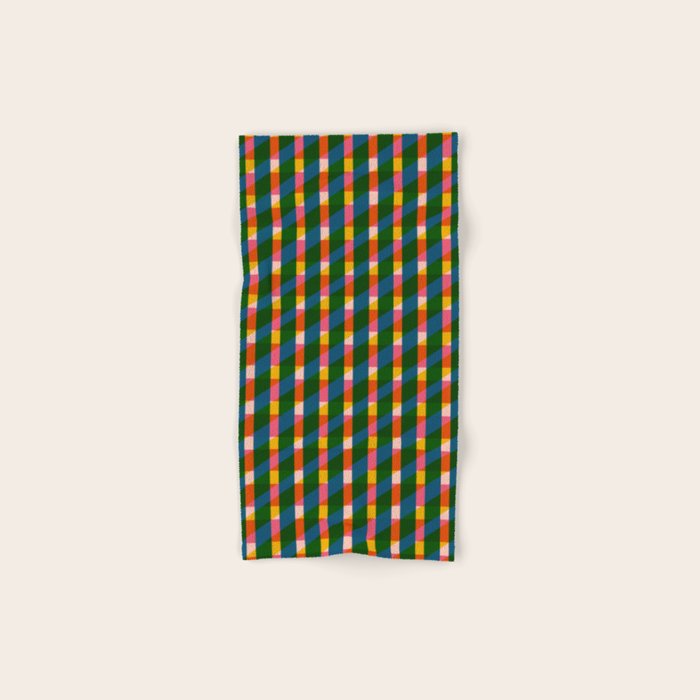 Retro Colorful Plaid Pattern Bath Towel Gallery Image 1