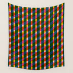 Retro Colorful Plaid Pattern Wall Tapestry Gallery Image 4