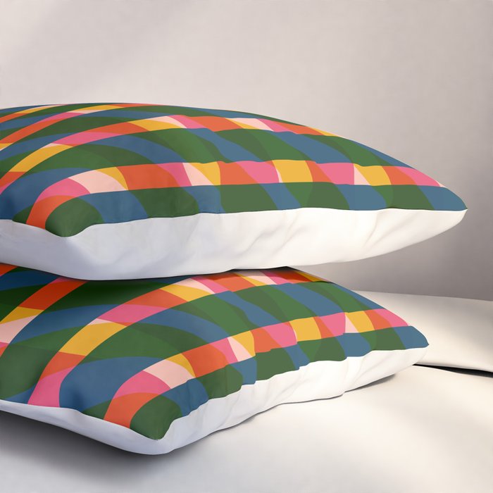 Retro Colorful Plaid Pattern Pillow Sham Gallery Image 3