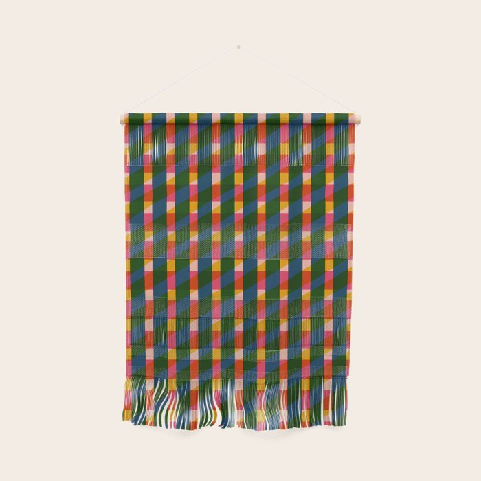 Retro Colorful Plaid Pattern Wall Hanging Gallery Image 1