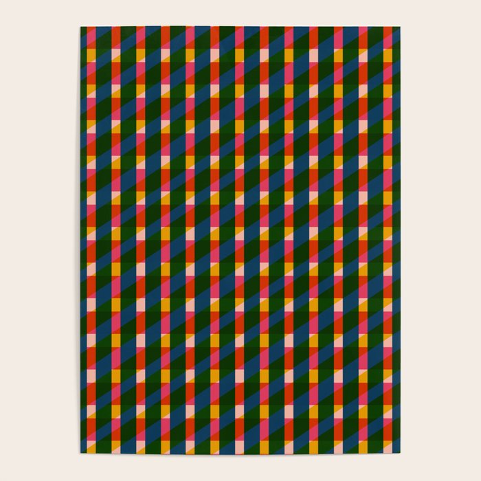 Retro Colorful Plaid Pattern Poster Gallery Image 4