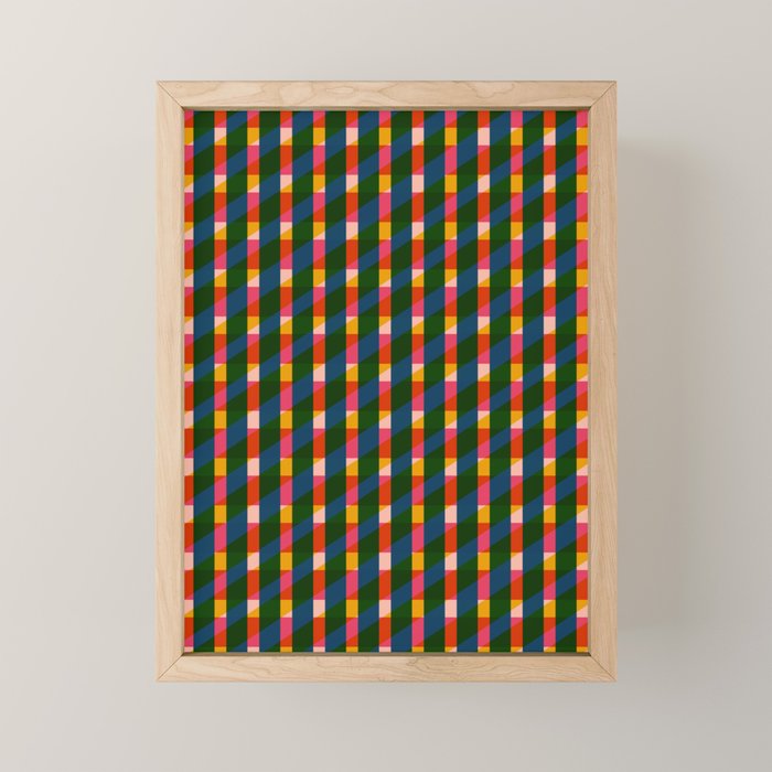 Retro Colorful Plaid Pattern Mini Art Print Gallery Image 1