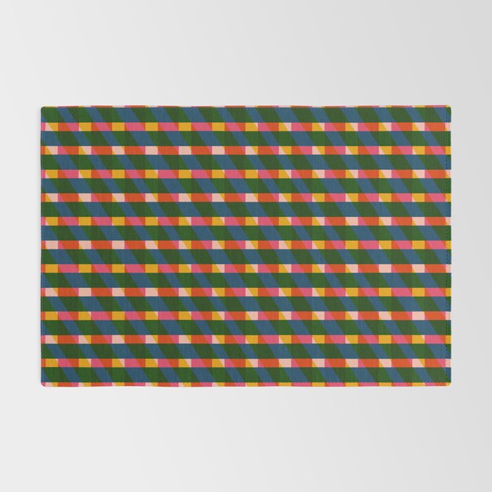 Retro Colorful Plaid Pattern Rug Gallery Image 2