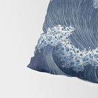 Ocean Print Wave Wall Art Japanese Wall Art Navy Blue Poster Minimalist Decor Nautical Painting Pillow Sham Gallery Image 4