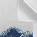 Ocean Print Wave Wall Art Japanese Wall Art Navy Blue Poster Minimalist Decor Nautical Painting Wall Tapestry Gallery Image 3