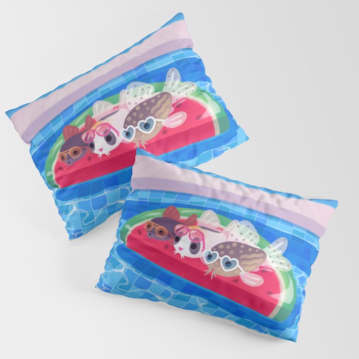 Cory cats in the swimming pool Pillow Sham Gallery Image 3