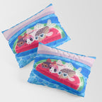 Cory cats in the swimming pool Pillow Sham Gallery Image 3