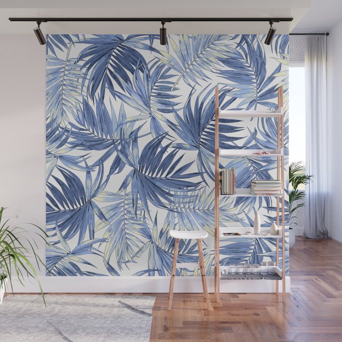 seamless pattern of abstract palm leaves Wall Mural Gallery Image 1