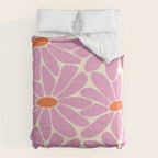 Big Daisy - Groovy Flower - Pink and Orange Comforter Gallery Image 6
