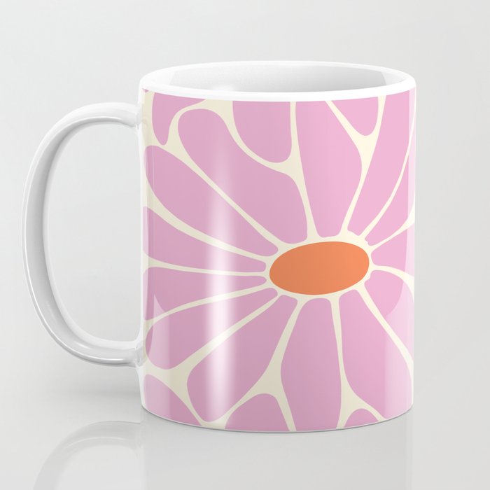 Big Daisy - Groovy Flower - Pink and Orange Coffee Mug Gallery Image 3