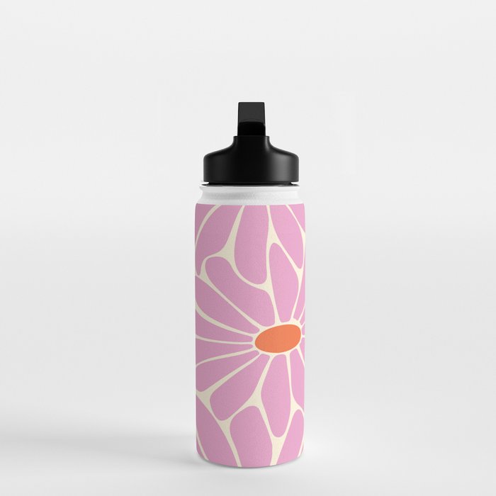 Big Daisy - Groovy Flower - Pink and Orange Water Bottle Gallery Image 3