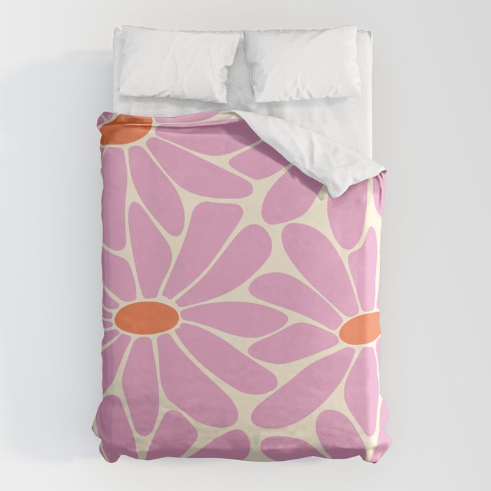 Big Daisy - Groovy Flower - Pink and Orange Duvet Cover Gallery Image 6