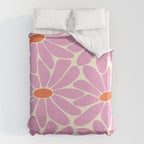 Big Daisy - Groovy Flower - Pink and Orange Duvet Cover Gallery Image 6