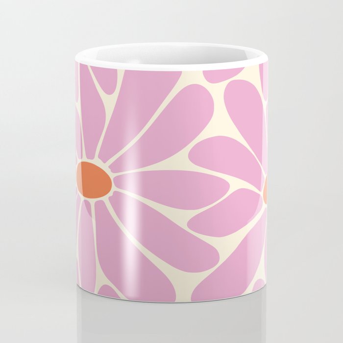 Big Daisy - Groovy Flower - Pink and Orange Coffee Mug Gallery Image 4