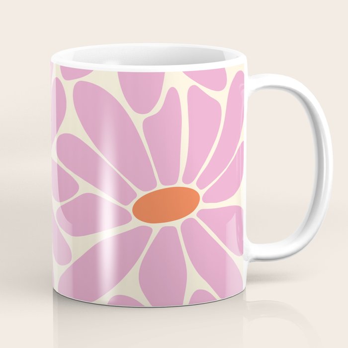 Big Daisy - Groovy Flower - Pink and Orange Coffee Mug Gallery Image 1
