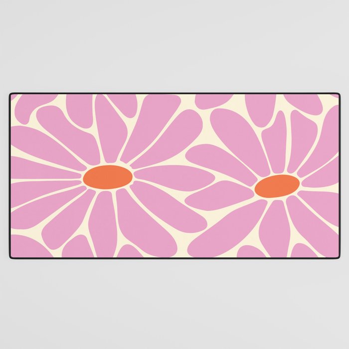 Big Daisy - Groovy Flower - Pink and Orange Desk Mat Gallery Image 3