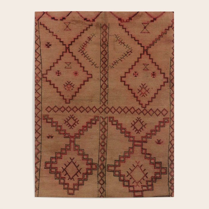 Heritage Moroccan Berber Carpet Design B29 Poster Gallery Image 1
