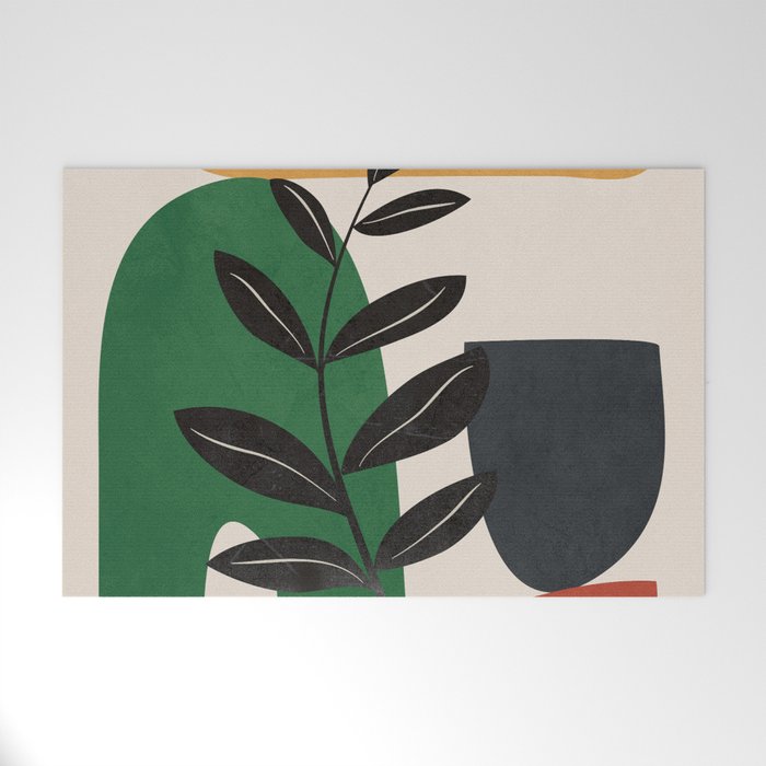 Modern Abstract Minimal Shapes Branches Art 5 Welcome Mat Gallery Image 1