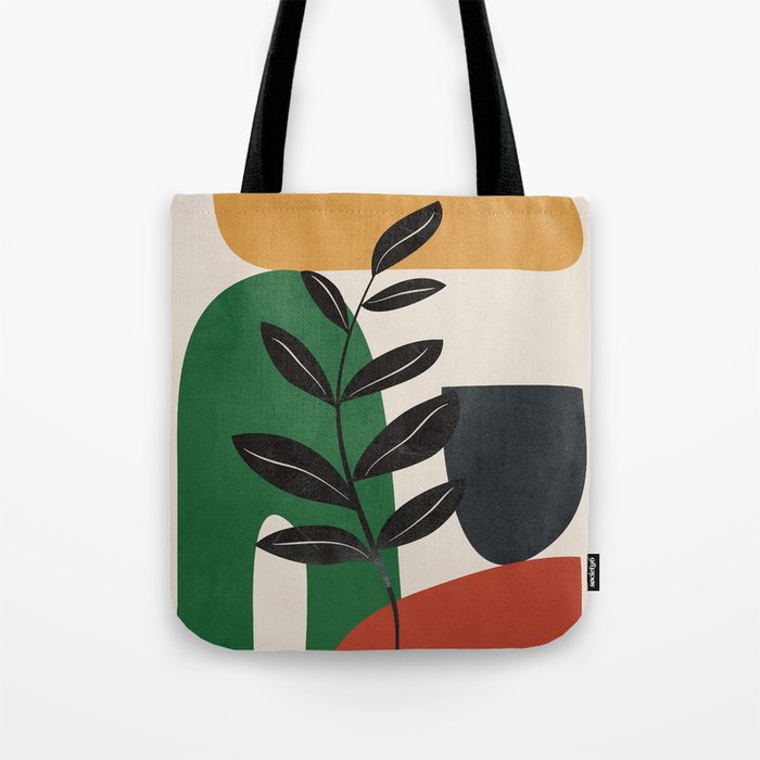 Modern Abstract Minimal Shapes Branches Art 5 Tote Bag Gallery Image 1