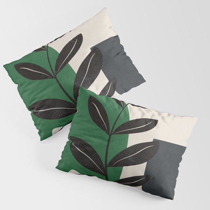 Modern Abstract Minimal Shapes Branches Art 5 Pillow Sham Gallery Image 1